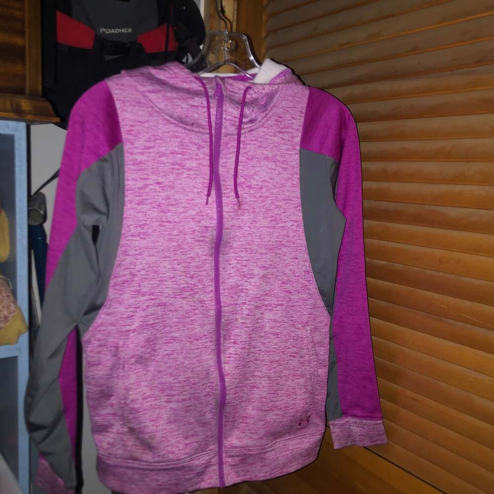 Under Armour Women's Magenta & Gray Full-Zip Hoodie - Picture 1 of 1